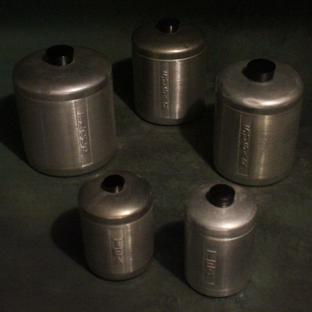 Vintage Aluminum Pantry Canisters